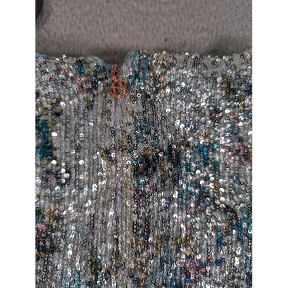 Nookie Forever Skirt Womens Small Blue Sequin Ruched Party Mini Dressy New - Picture 9 of 16